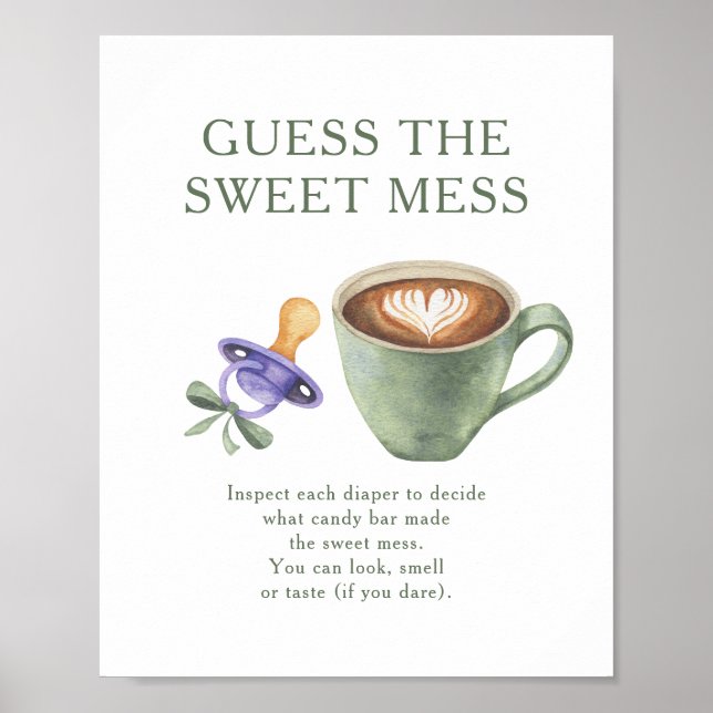 Póster Adivina el dulce desorden de la fiesta de bebé con (Frente)