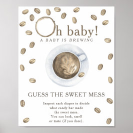 Póster Adivina el dulce desorden de la fiesta de bebé de
