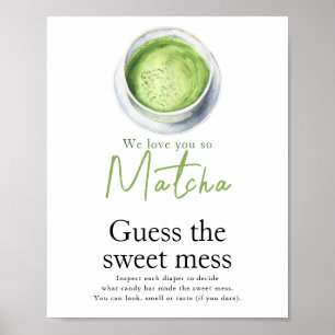 Póster Adivina el dulce desorden de té matcha para baby s