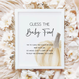 Póster Adivina el Poster del juego Baby Food Shower