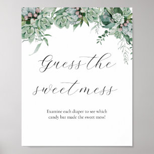 Póster Adivina el Rótulo de Baby Shower Sweet Mess