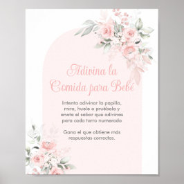 Póster Adivina la comida para Bebé Baby Shower Chica