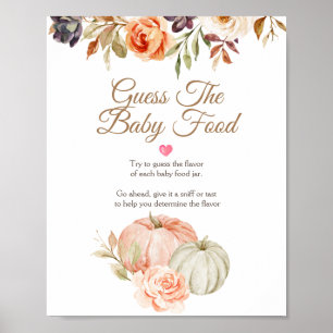 Póster Adivina la Comida para Bebés Ducha de Novia Enamór