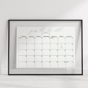 Póster Adivina la fecha de la ducha de bebé floral atempo