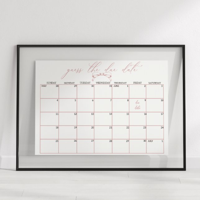 Póster Adivina la fecha de la fiesta de bebé floral atemp (Subido por el creador)