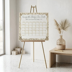 Póster Adivina la Fecha de Nacimiento del Bebé