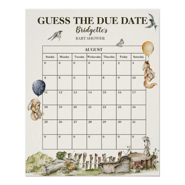 Póster Adivina La Fecha De Vencimiento De La Acuarela Del (Anverso)