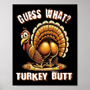 Póster Adivina Qué Pavo Trasero Camisetas De Acción De Gr