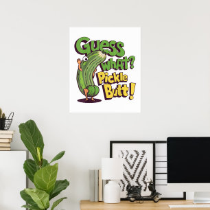 Póster ¡Adivina qué_ Trasero de Pepino! Pepino Divertido