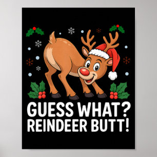 Póster Adivina Qué Trasero De Reno Divertido Navidad Homb