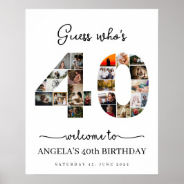 Póster Adivina quién es el cartel de la fiesta de cumplea