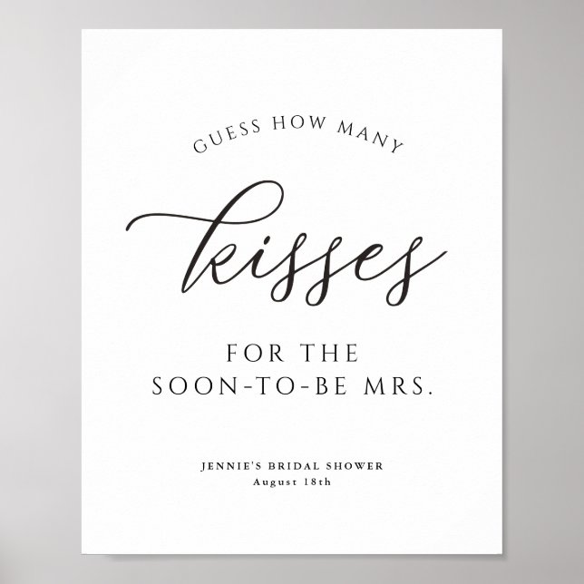 Póster Adivina simplemente cuántos Kiss duchan (Frente)