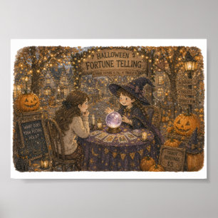 Póster Adivinación de Halloween para amantes de las fiest