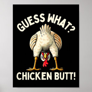 Póster Adivinanza Divertida Qué Trasero De Pollo Meme De 