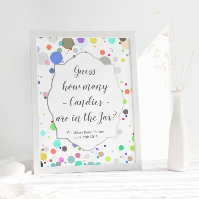 Póster Adivinar Cuántos Canales Multicolor Baby Shower (Subido por el creador)