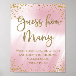 Póster Adivinar cuántos juegos de Baby Shower