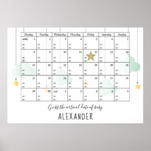 Póster Adivinar El Juego De Baby Shower De Las Estrellas