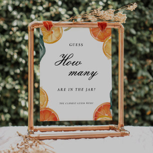 Póster Adivinen Cuántos Aperol Citrus Bridal Shower Rótul