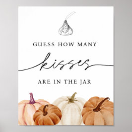 Póster Adivinen cuántos besos hay en la calabaza de jabón