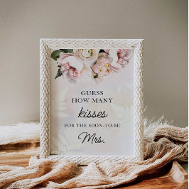 Póster Adivinen cuántos besos Poster de juegos de ducha d