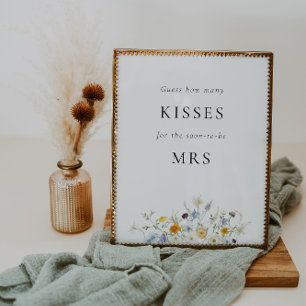 Póster Adivinen cuántos besos Rótulo de juego