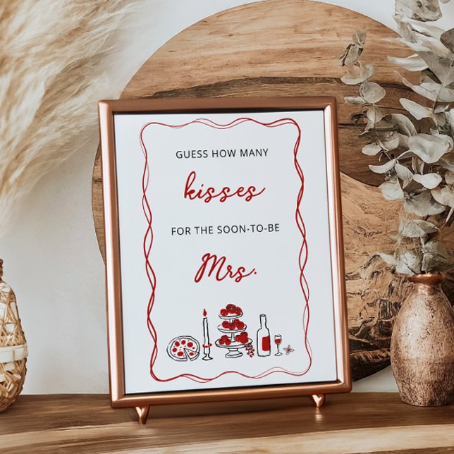 Póster Adivinen cuántos besos tiene la ducha de novia roj (Subido por el creador)