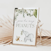 Adivinen cuántos cacahuetes Baby Shower Game Rótul