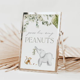 Póster Adivinen cuántos cacahuetes Baby Shower Game Rótul