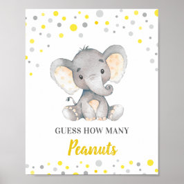 Póster Adivinen cuántos cacahuetes elefante amarillo Baby