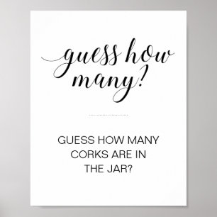 Póster Adivinen Cuántos Corks Bridal Shower Game