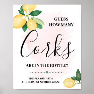 Póster Adivinen Cuántos Corks Lemons Pink Shower Game