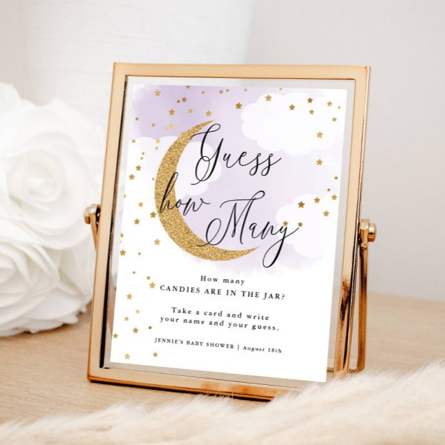 Póster Adivinen Cuántos juegos de Baby Shower Purple Over (Subido por el creador)
