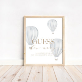 Póster Adivinen cuántos juegos de Baby Shower Rótulo duch