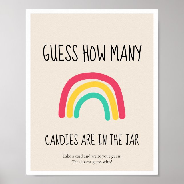 Póster Adivinen cuántos juegos de ducha Rainbow Baby (Frente)