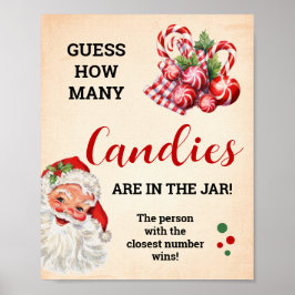 Póster Adivinen cuántos Navidades de Santa Candies juegan