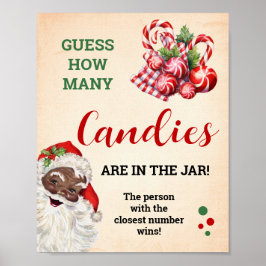 Póster Adivinen cuántos Navidades de Santa Candies juegan