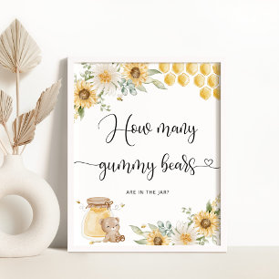 Póster Adivinen cuántos osos de goma hay en el frasco