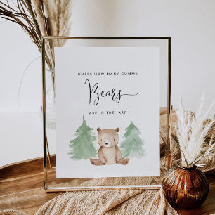 Póster Adivinen cuántos osos de goma hay en el frasco