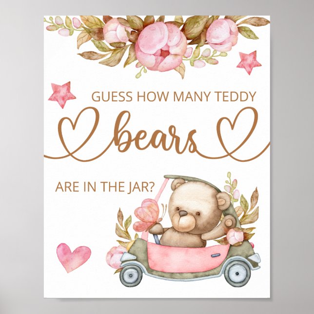 Póster Adivinen cuántos osos de peluche (Frente)