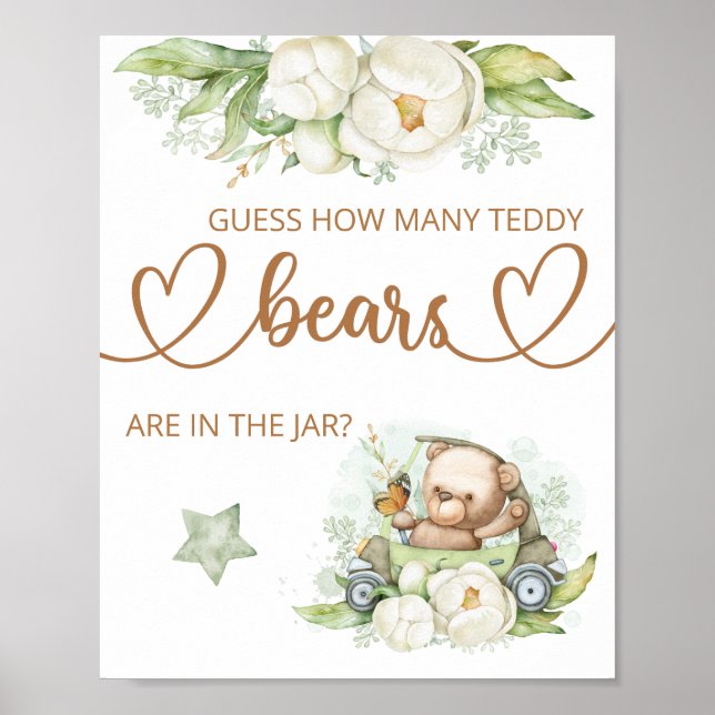 Póster Adivinen cuántos osos de peluche tienen poster (Frente)