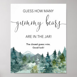 Póster Adivinen cuántos osos glotones juegan montañas rús