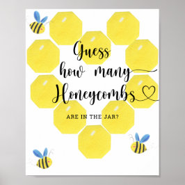 Póster Adivinen cuántos panes de miel hay en el frasco