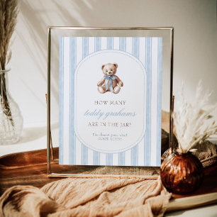 Póster Adivinen Cuántos Rótulos de juego de Baby Shower d