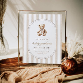 Póster Adivinen Cuántos Rótulos de juego de Baby Shower d