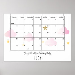 Póster Adivinen El Juego De Baby Shower De Las Nubes Venc