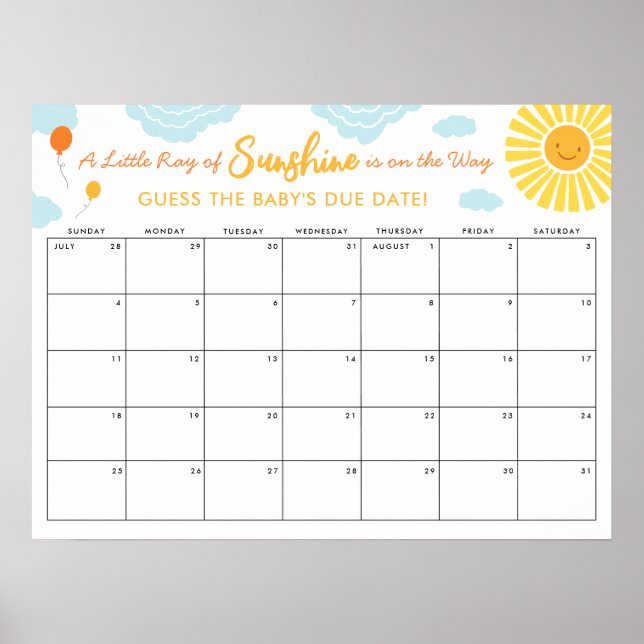 Póster Adivinen el Rótulo de la cita del bebé Rayo pequeñ (Frente)