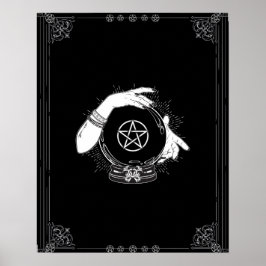 Póster Adivino Místico Negro Bola de Cristal Mística