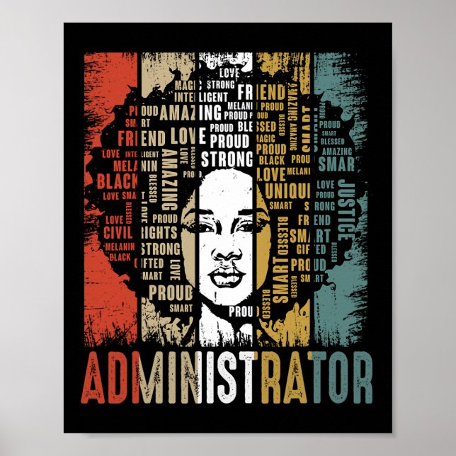 Póster Administrador de historia negra afroamericana (Frente)