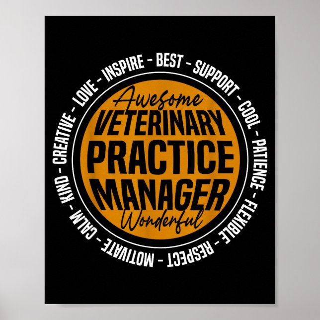 Póster Administrador de la práctica veterinaria divertida (Frente)