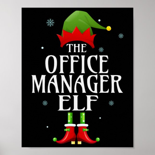 Póster Administrador de Office Elf Xmas Grupo de familia  (Frente)